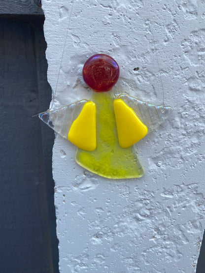 Fused Glass Angel Yellow