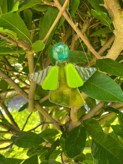 Fused Glass Angel Green