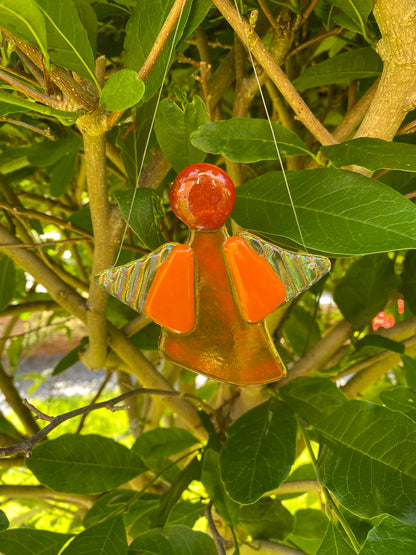 Fused Glass Angel Orange